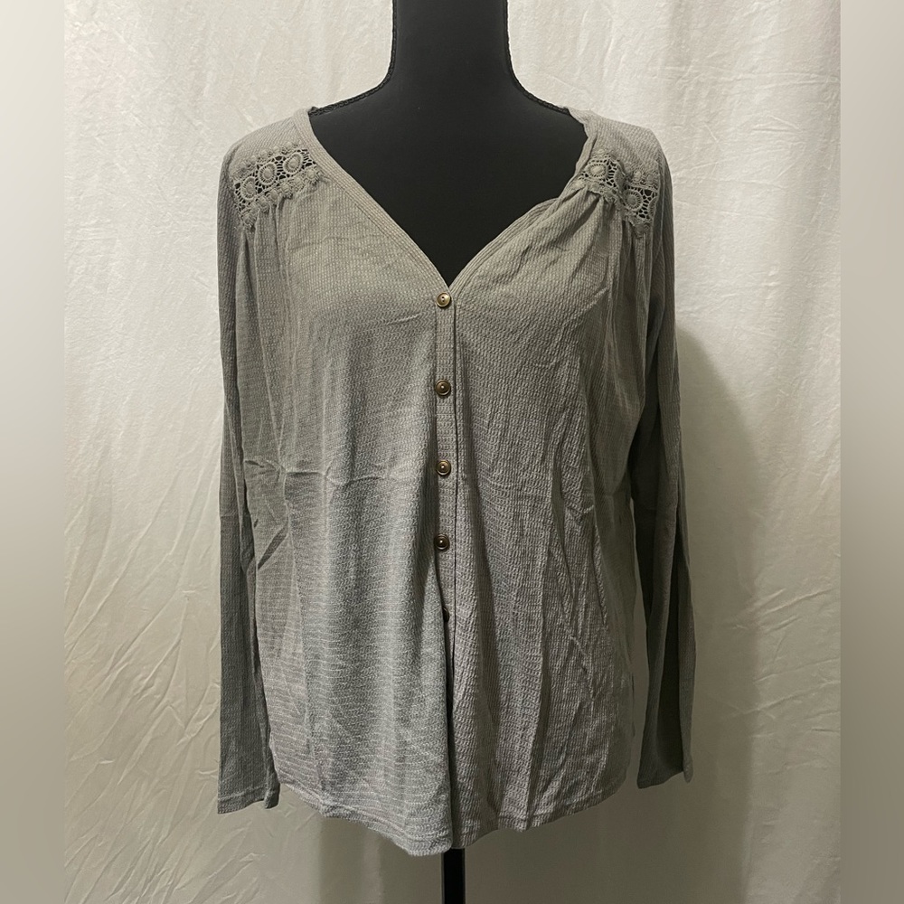 Blue rain long sleeve button down shirt
